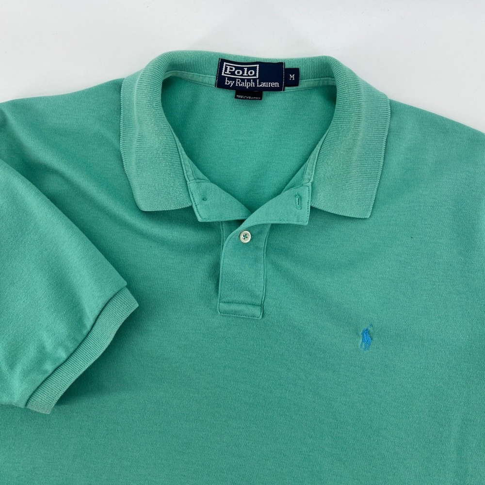 Polo Ralph Lauren Polo Shirt Mens M Mint Green Fair Cotton Short Sleeve Logo